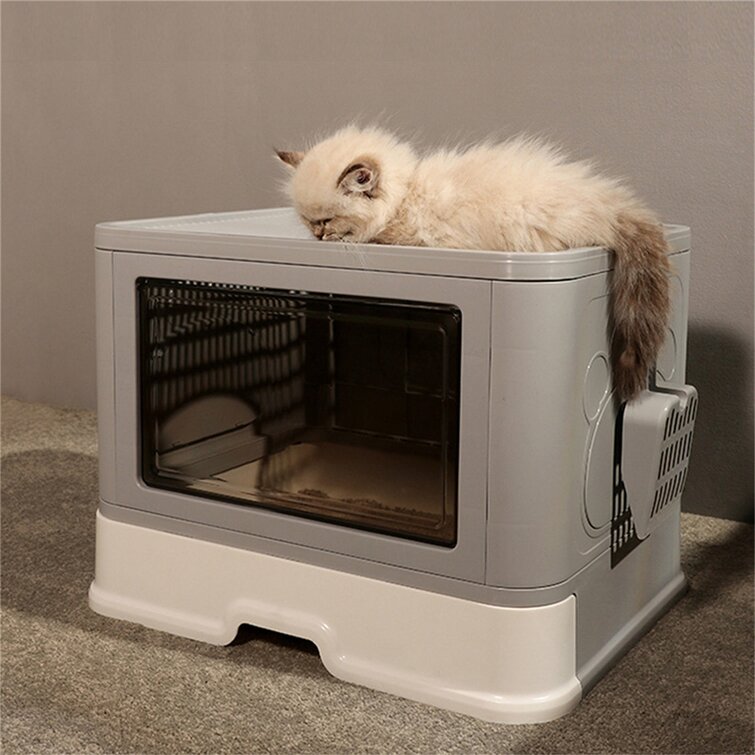 Wide Entry Jumbo Foldable Cat Litter Box